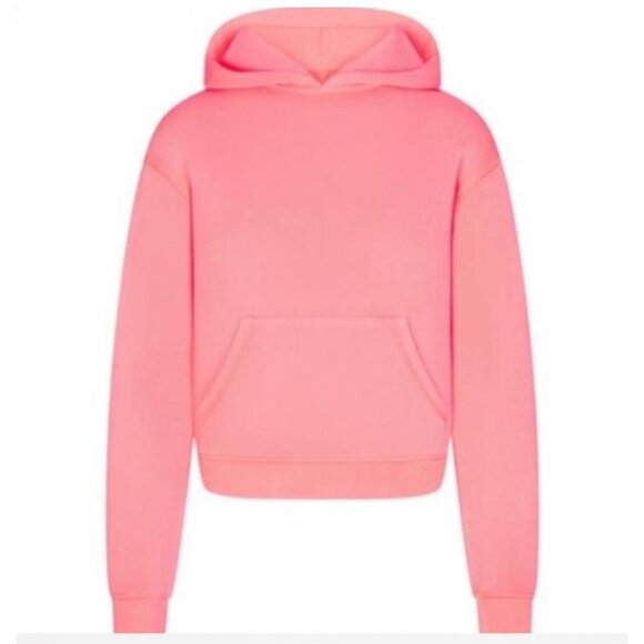 NWOT SKIMS Pink Full-Zip coral Hoodie size M - Picture 1 of 6